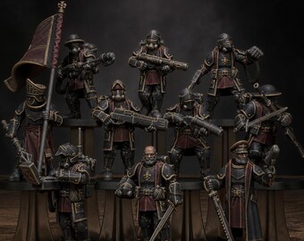 Royalguard Enforcers | Station Forge 16k Resin Miniatures | 28mm 32mm Tabletop Wargaming | Unpainted