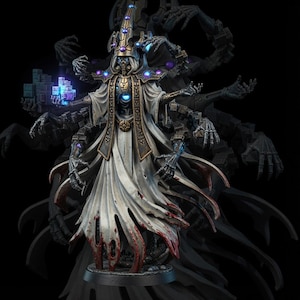 Necrocyborg Void Illusionist | 16k Resin Miniatures | 28 mm 32 mm Tabletop Wargaming | Ongeverfd afbeelding 1