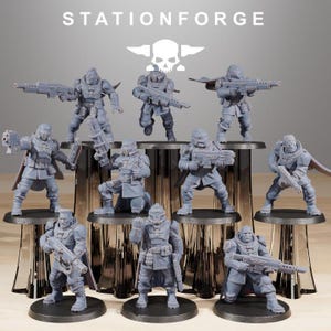 Vaskar Freedom Fighters | Station Forge 16k Resin Miniatyrer | 28 mm 32 mm Bordsspel Krigsspel | Omålad bild 2
