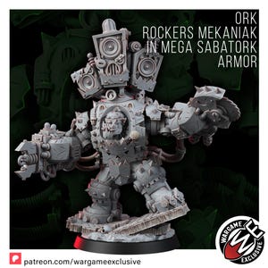 Ork Mekaniak in Mega Armor | 16k Resin Miniatuur (28 mm/32 mm schaal) afbeelding 7
