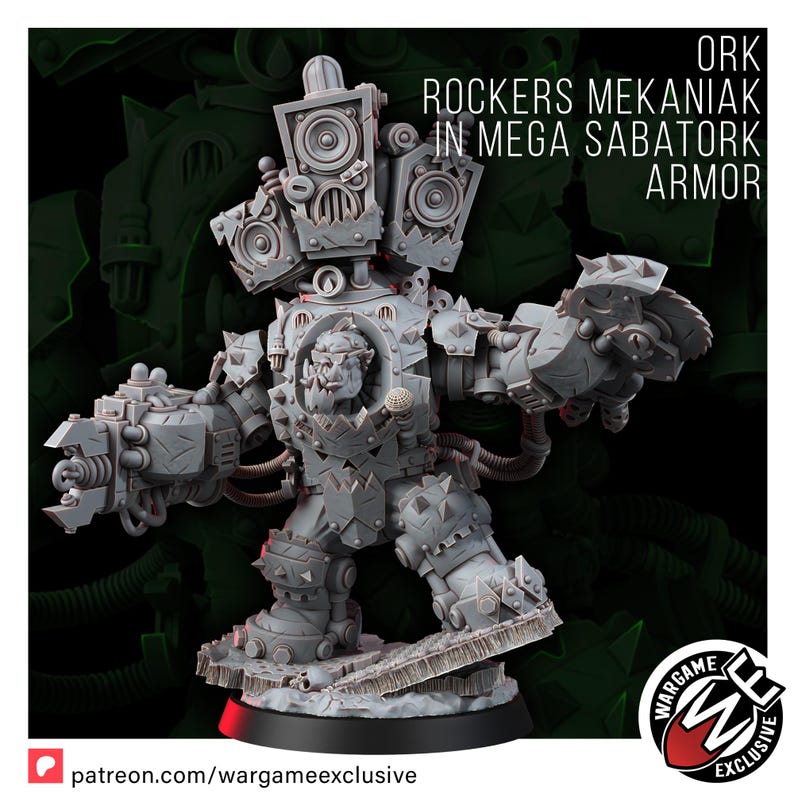 Ork Mekaniak in Mega Armor | 16k Resin Miniatuur (28 mm/32 mm schaal) afbeelding 7