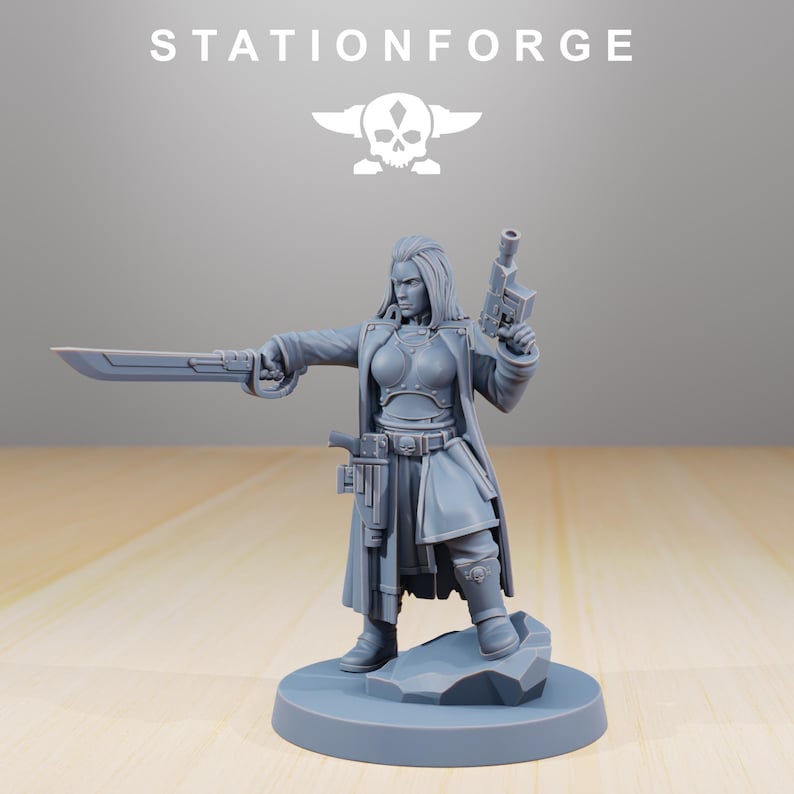 Vaskar The Duchess | Station Forge 16k Resin Miniatures | 28mm 32mm Tabletop Wargaming | Unpainted image 3