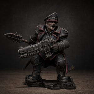 Grimguard Lieutenant | Station Forge 16k Resin Miniatures | 28mm 32mm Tabletop Wargaming | Unpainted image 1