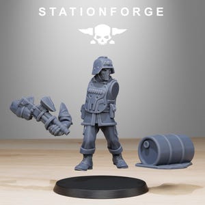 Grimguard Paintball-Trupp | Station Forge 16k Resin-Miniaturen | 28 mm/32 mm Tabletop-Wargaming | Unbemalt Bild 8