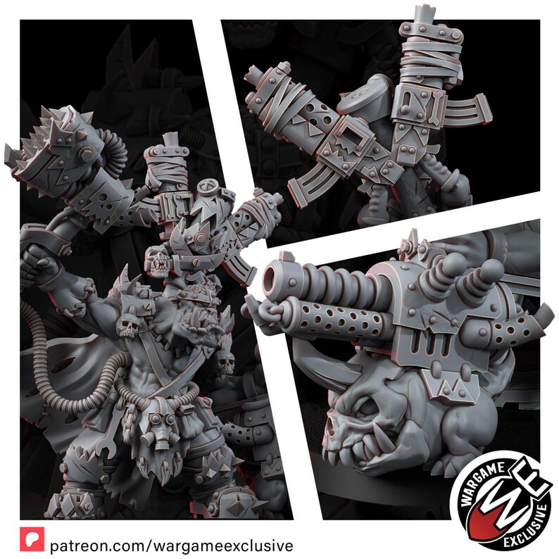 Ork Mad Riders Zoghed Edsplitta | 16k Resin Miniatures | 28mm 32mm Tabletop Wargaming | Unpainted image 6