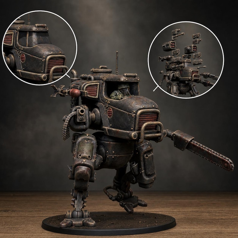 Freeguard Walker | Station Forge 16k Resin-Miniaturen | 28 mm/32 mm Tabletop-Wargaming | Unbemalt Bild 1