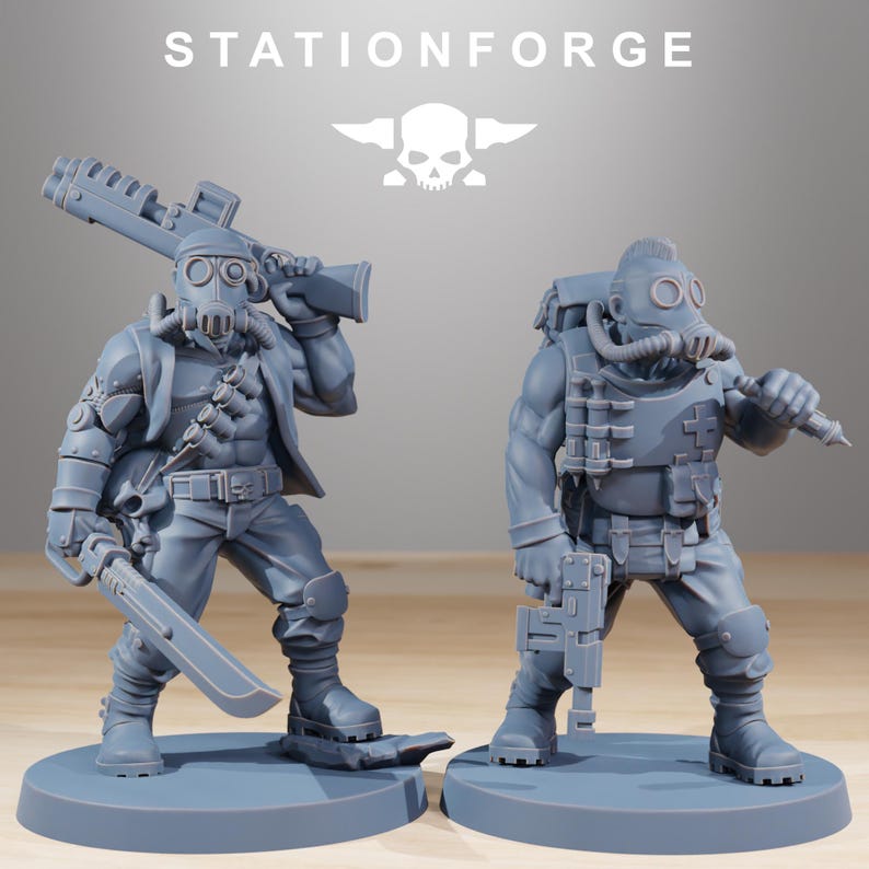 Grimguard Hunters | Station Forge 16k Resin Miniatures | 28mm 32mm Tabletop Wargaming | Unpainted image 9