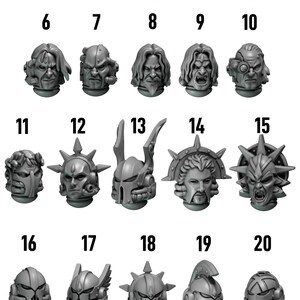 Crimson Lords – Köpfe #1 – 16k Resin – GreyTide Studio – Blut / Weltraumkrieger / Einzelteile / Tabletop / Tabletop / Düstere Spiele Bild 3