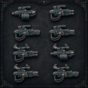 Scylla - Tunga vapen - En pistol eller set om 16 - 16k harts - DakkaDakka - Riddare / Rymdkrigare / Bitz / Bordskiva / Grimdark bild 4