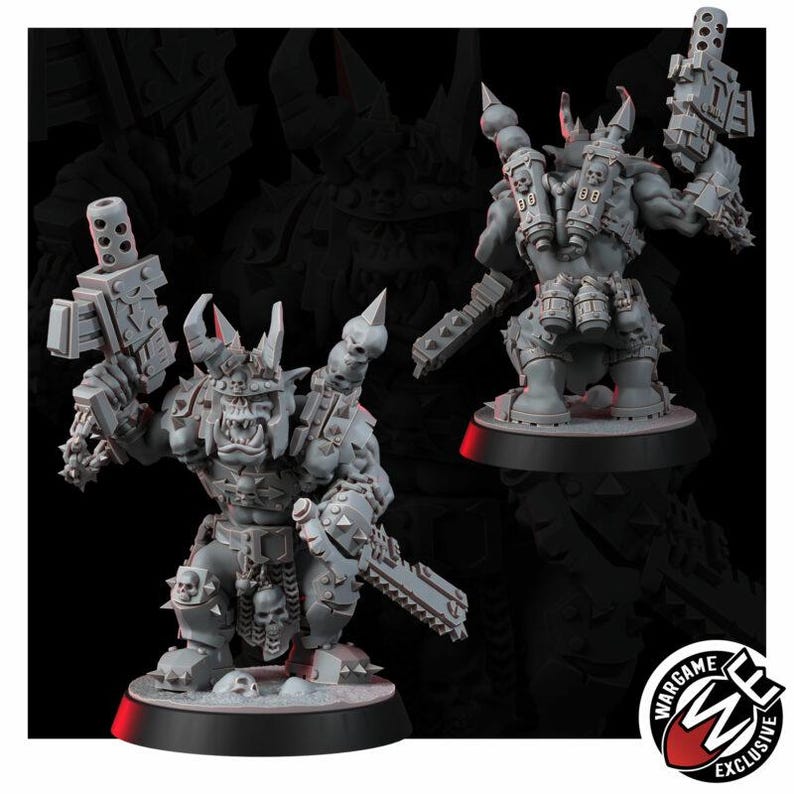 Ork Khork Choppa Goreboyz | Miniatury z żywicy 16k | 28 mm 32 mm Gry bitewne | Niepomalowane zdjęcie 8
