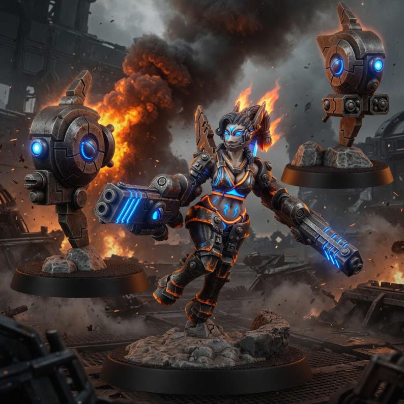 Coalition Shadowmoon Comander | 16k Resin Miniatures | 28mm 32mm Tabletop Wargaming | Unpainted image 1
