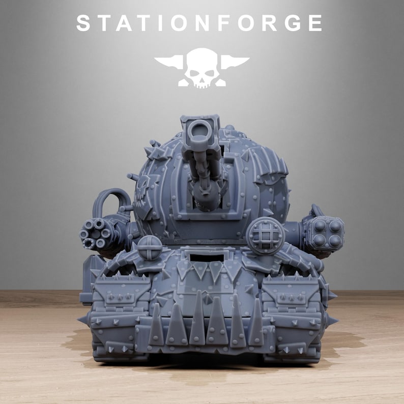 Orks Orkaz Mini Tank | Station Forge 16k Resin Miniatures | 28mm 32mm Tabletop Wargaming | Unpainted image 2