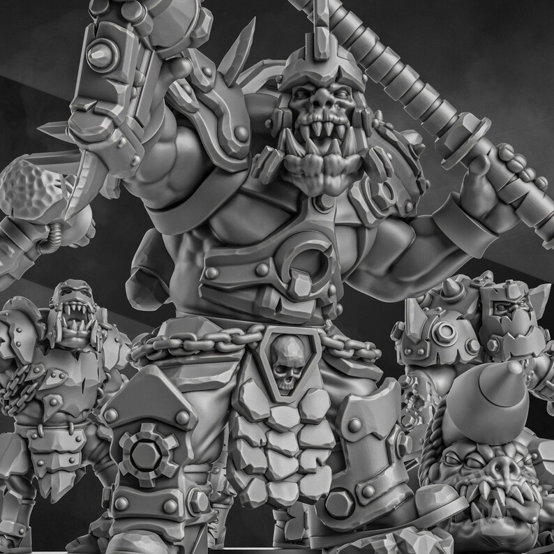Orcs Head Crackaz Mob | 16k Resin Miniaturen | 28 mm 32 mm Tabletop Wargaming | Unbemalt Bild 10