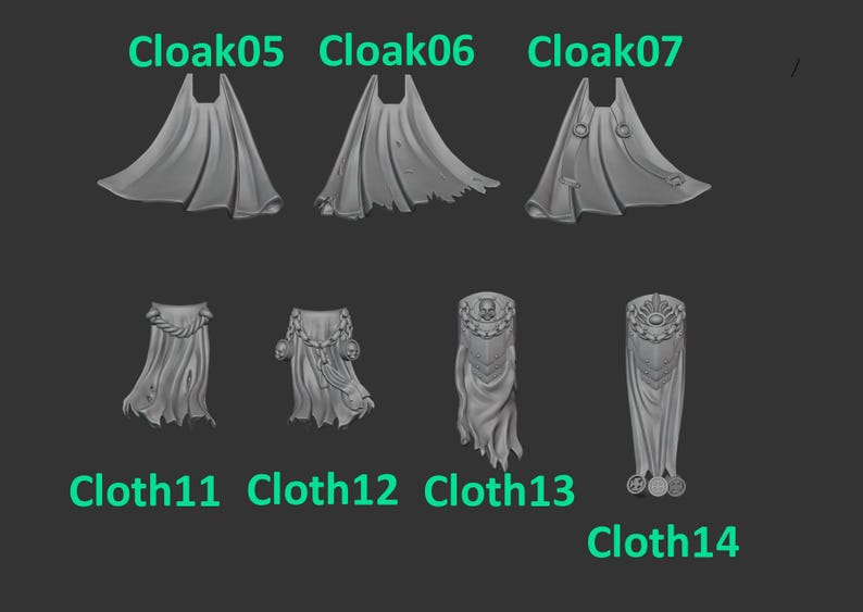 Eternal Pilgrims - Cloaks & loincloths - 16k Resin - GreyTide Studio - Holy Warriors / Bitz / Tabletop / Wargaming / Grimdark image 2