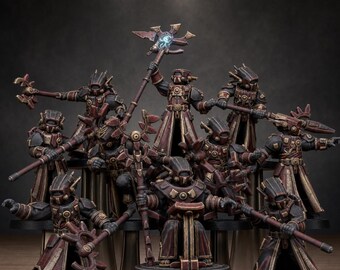 Tarion-priesters | Station Forge 16k harsminiaturen | 28 mm 32 mm tafelblad-oorlogsspellen | Ongeverfd