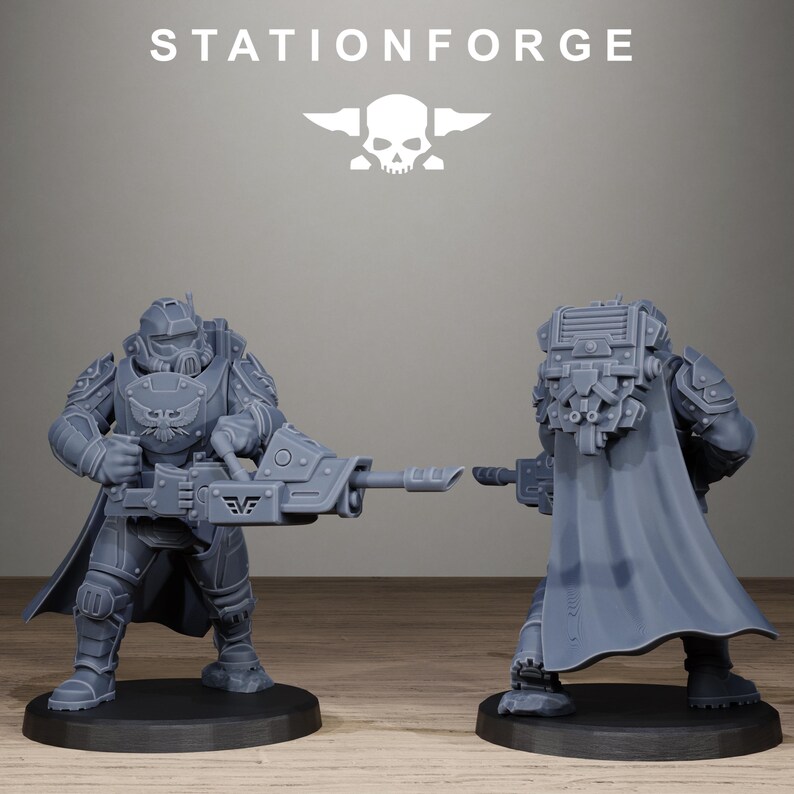 Vaskar Heavy Squad | Station Forge 16k Resin Miniatures | 28mm 32mm Tabletop Wargaming | Unpainted image 8