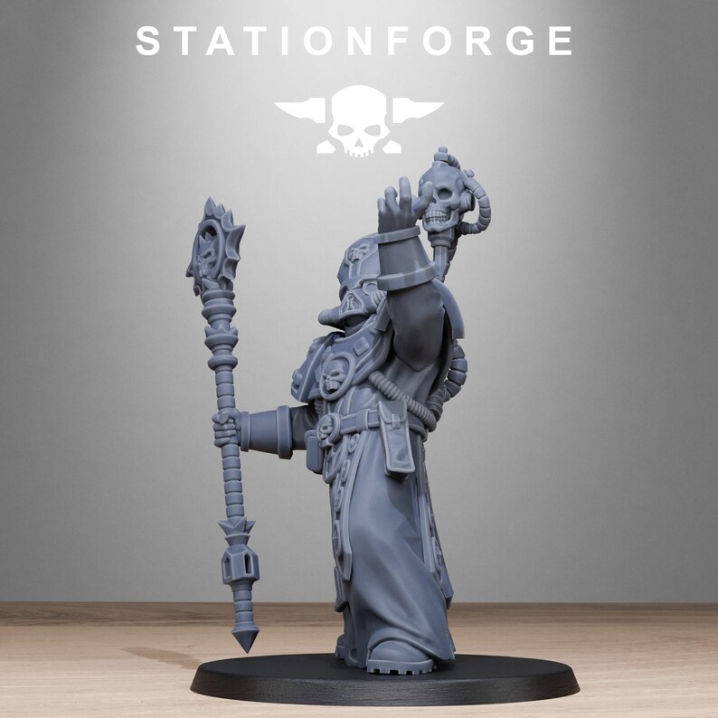 Sacerdote vodalita / forja de estación, miniaturas de resina 16k / 28 mm 32 mm, juegos de guerra de mesa / sin pintar imagen 3