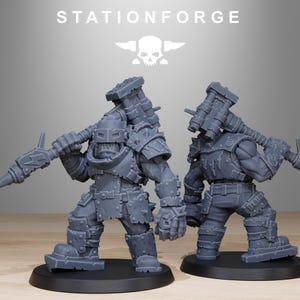 Orks Orkaz Smashers | Station Forge 16k Resin Miniatures | 28mm 32mm Tabletop Wargaming | Unpainted image 6