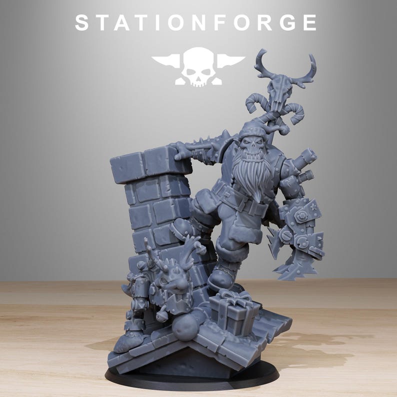 Orks Orkaz Claus | Station Forge 16k Figurines en résine | 28 mm 32 mm Jeux de guerre sur table | Non peintes image 4