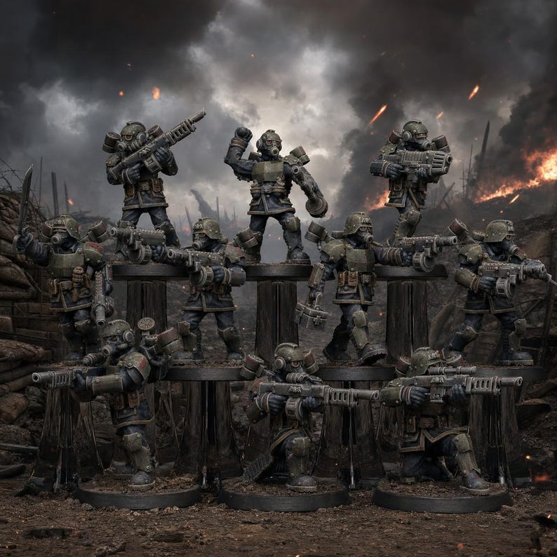 Grimguard Aero Troops | Station Forge 16k Resin Miniatures | 28mm 32mm Tabletop Wargaming | Unpainted image 1