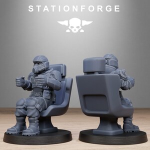 Pilot Commanders | Station Forge 16k Resin Miniatures | 28mm 32mm Tabletop Wargaming | Unpainted image 5