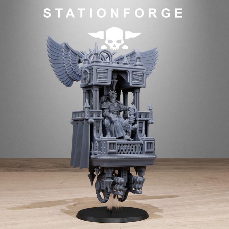 Vodalites Flying Throne | Station Forge 16k Resin Miniatures | 28mm 32mm Tabletop Wargaming | Unpainted image 2