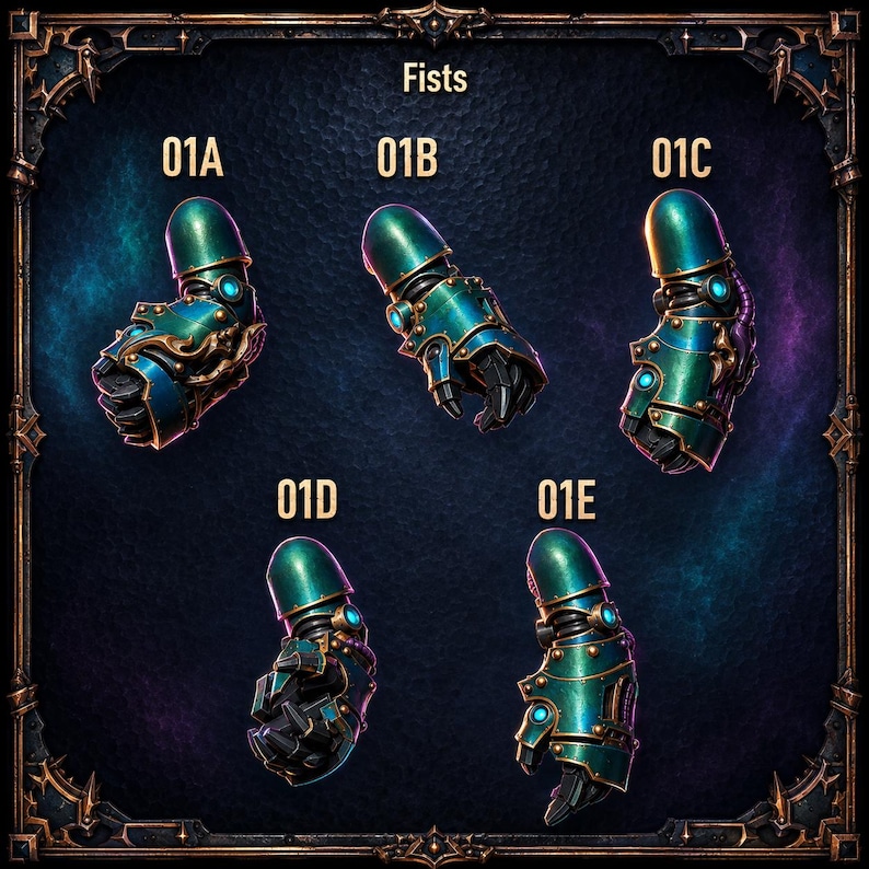 Guardianes del Yunque - Puños - Resina 16k - GreyTide Studio - Dragones / Guerreros Espaciales / Piezas / Juegos de Mesa / Juegos de Guerra / Grimdark imagen 1