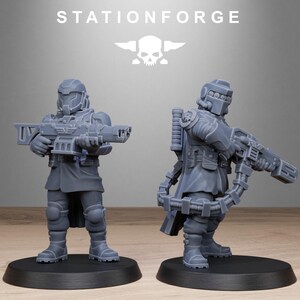 Vaskar-Patrouille | Station Forge 16k Resin-Miniaturen | 28 mm/32 mm Tabletop-Wargaming | Unbemalt Bild 5