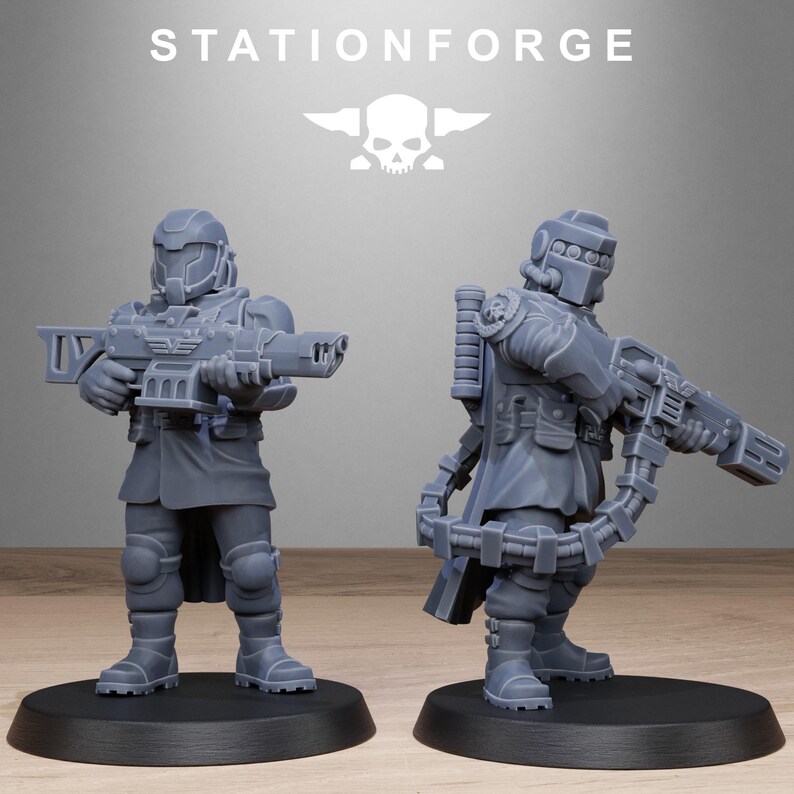 Vaskar-Patrouille | Station Forge 16k Resin-Miniaturen | 28 mm/32 mm Tabletop-Wargaming | Unbemalt Bild 5