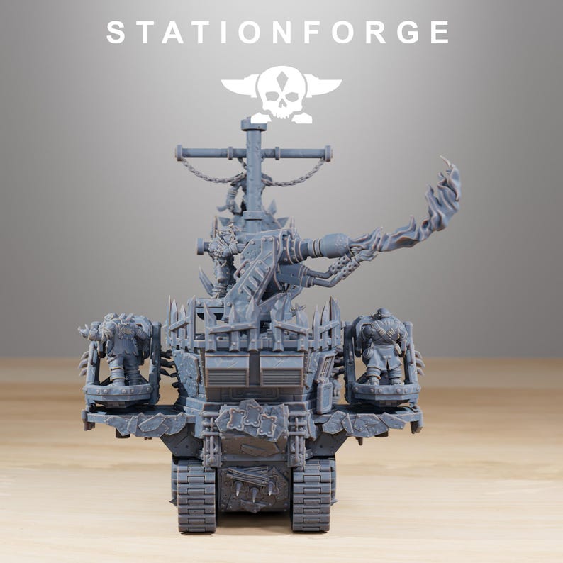 Orks Orkaz Death Mountain | Station Forge 16k Resin-Miniaturen | 28 mm 32 mm Tabletop-Wargaming | Unbemalt Bild 4