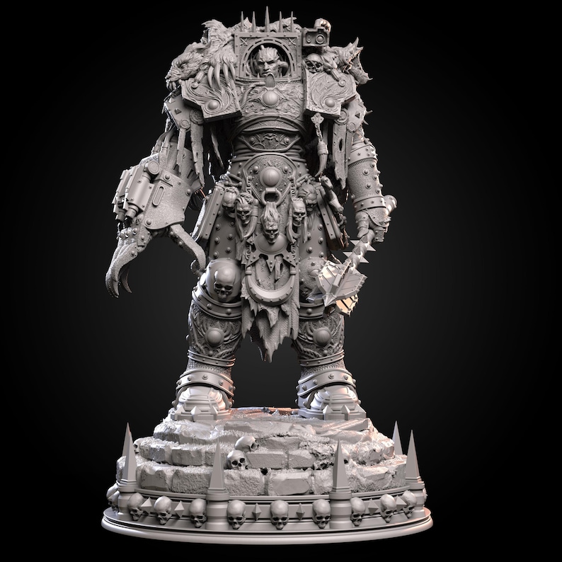 Chaos Prime Malleus Iscariot | 16k Resin Miniatures | 28mm 32mm Tabletop Wargaming | Unpainted image 10