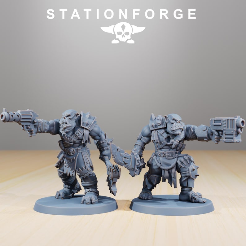 Orks Orkaz Strappaz | Station Forge 16k Resin Miniatures | 28mm 32mm Tabletop Wargaming | Unpainted image 4