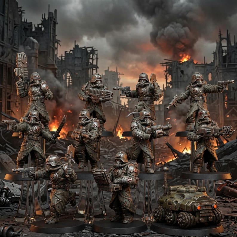 Grimguard Bombardiers | Station Forge 16k Resin Miniatures | 28mm 32mm Tabletop Wargaming | Unpainted image 10