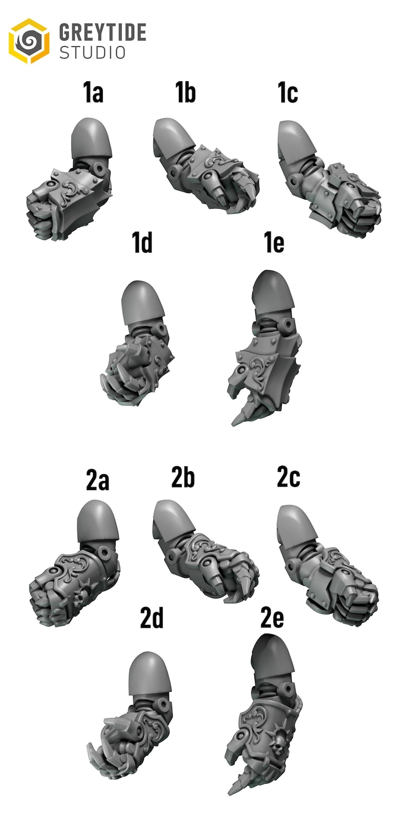 Crimson Lords - Power fists #2 - 16k Resin - GreyTide Studio - Blood / Space Warriors / Bitz / Tabletop / Wargaming / Grimdark image 3