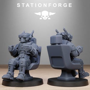 Pilot Commanders | Station Forge 16k Resin Miniatures | 28mm 32mm Tabletop Wargaming | Unpainted image 4