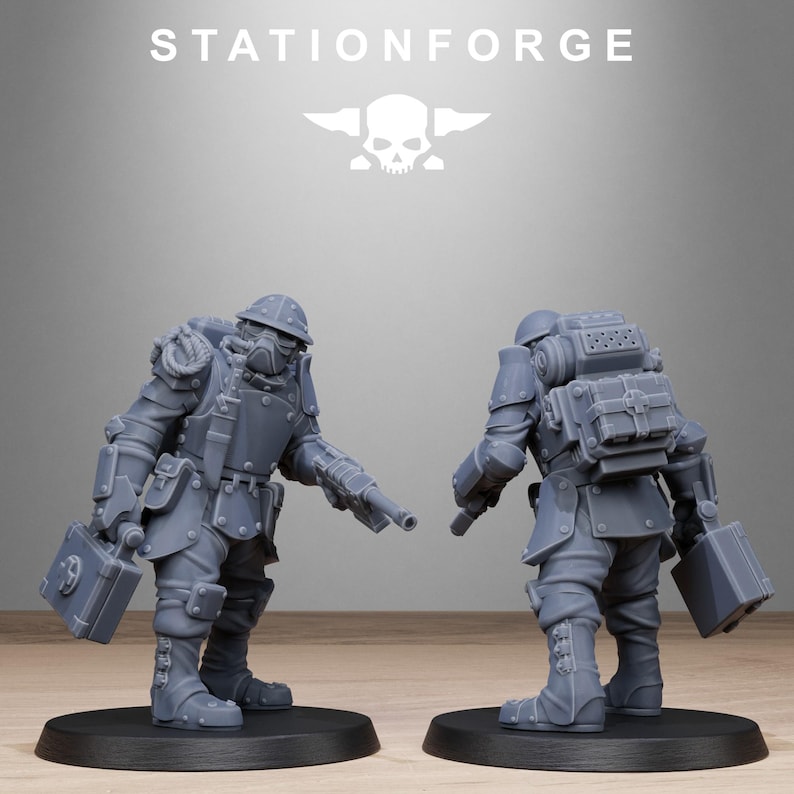 Royalguard Bastioneers | Station Forge 16k Resin Miniatures | 28mm 32mm Tabletop Wargaming | Unpainted 画像 6