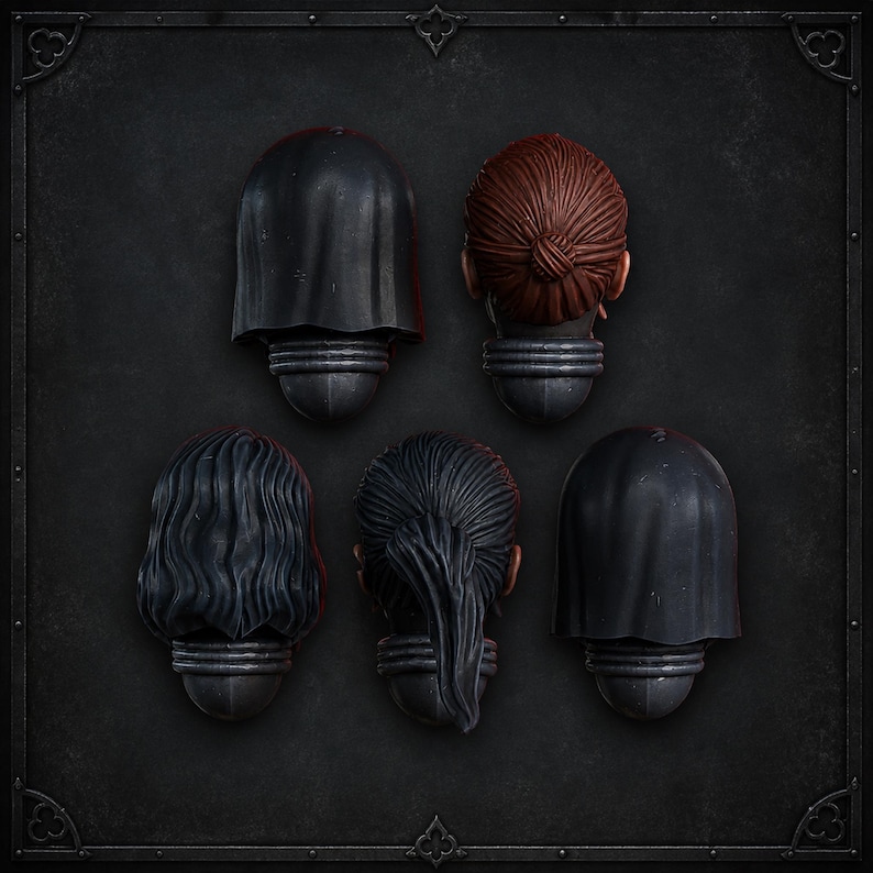 Sisterhood Heads – 5x Grimdark Wargaming Conversion Bits (16K Resin) image 2