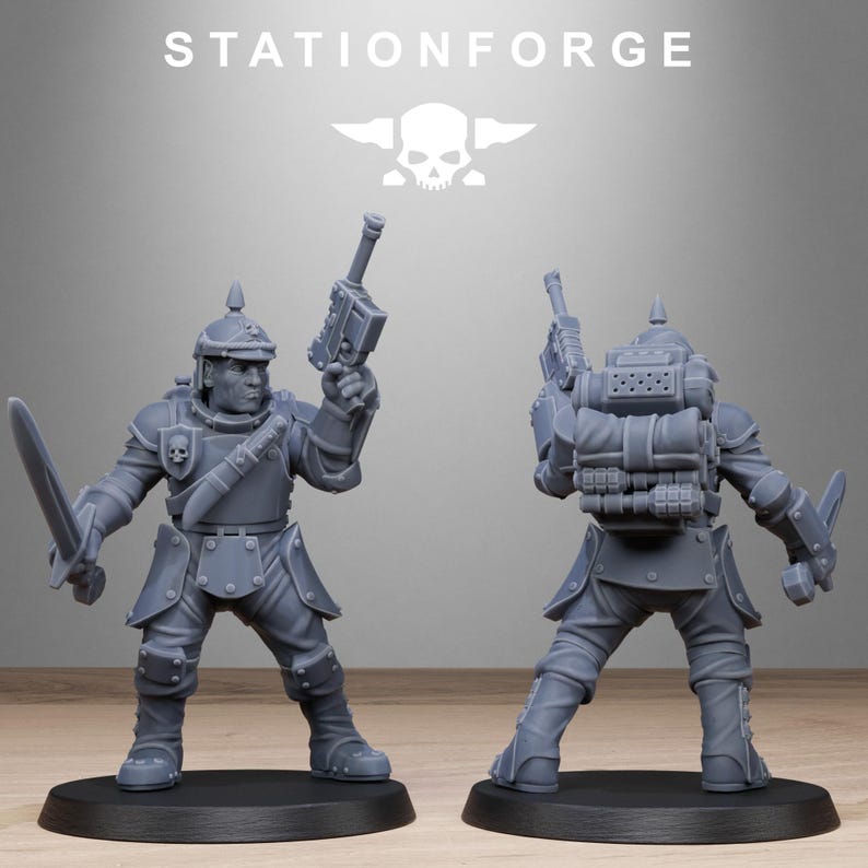 Royalguard Bastioneers | Station Forge 16k Resin Miniatures | 28mm 32mm Tabletop Wargaming | Unpainted 画像 10
