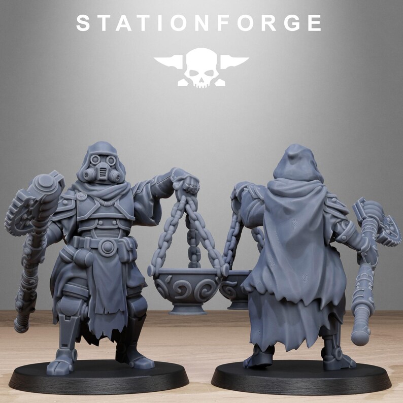 Miniaturas de magos de Scavenger Tech / Station Forge 16K Resin Wargaming (escala 28 mm/32 mm) imagen 5