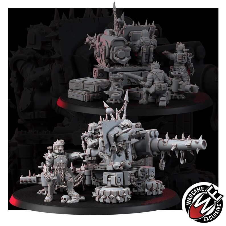 Chaos Renegades Of Pain Agony Guns | 16k Resin Miniatures | 28mm 32mm Tabletop Wargaming | Unpainted image 4