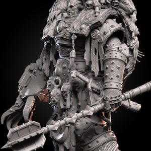 Chaos Prime Malleus Iscariot | 16k Resin Miniatures | 28mm 32mm Tabletop Wargaming | Unpainted image 2
