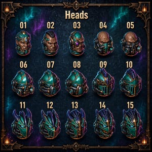 Anvil Wardens - Heads 3 - 16k Resin - GreyTide Studio - Drakes / Space Warriors / Bitz / Tabletop / Wargaming / Grimdark image 3