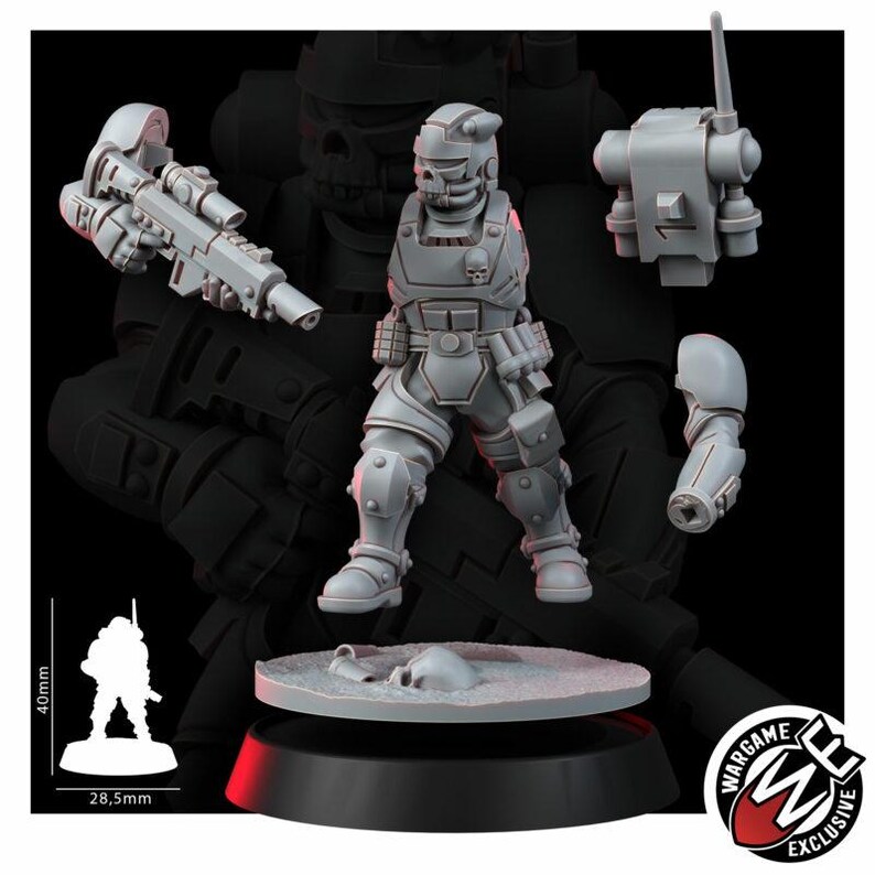 Space Knights Urban Storm Squad | 16k Resin Miniatures | 28mm 32mm Tabletop Wargaming | Unpainted image 5