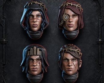 Sisterhood Grimdark Heads – 16K Resin Conversion Bits (Set of 4)
