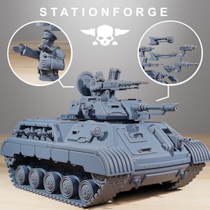 GrimGuard-Unterstützungspanzer | Station Forge 16k Resinminiaturen | 28 mm/32 mm Tabletop-Wargaming | Unbemalt Bild 2