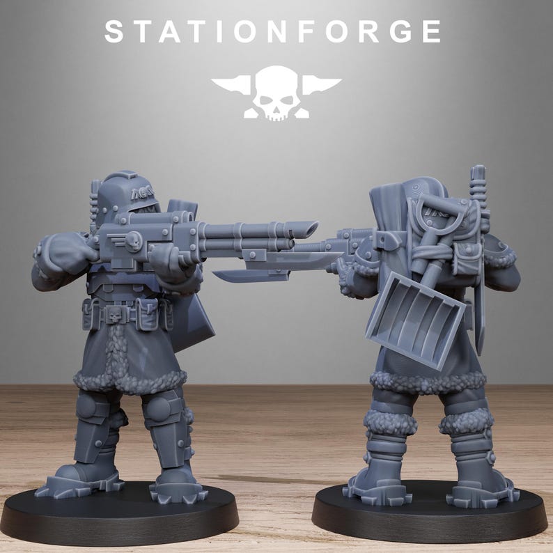 Grimguard Frostwatch Patrol | Station Forge 16k Resin Miniatures | 28mm 32mm Tabletop Wargaming | Unpainted image 7