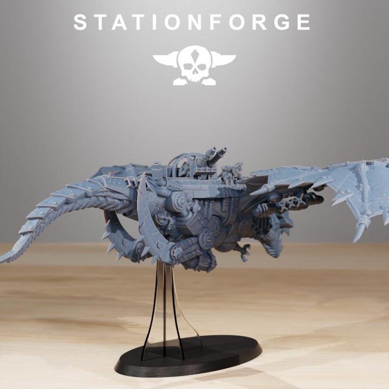 Orkaz Dragon Bomba | Station Forge 16k Resin Miniatures | 28mm 32mm Tabletop Wargaming | Unpainted image 8