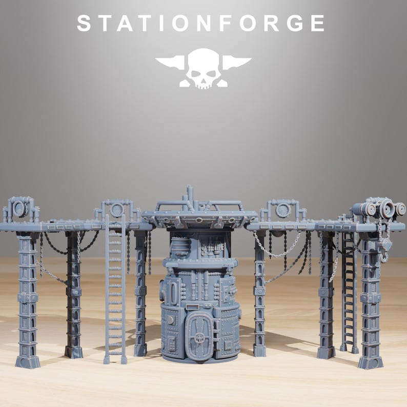 Scavenger Factory Terrain Kit | Station Forge 16k Resin Miniatures | 28mm 32mm Tabletop Wargaming | Unpainted image 3
