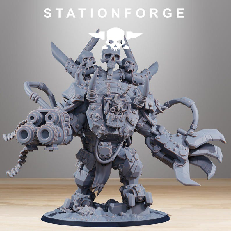 Orks Orkaz Troll Boss | Station Forge 16k Resin Miniatures | 28mm 32mm Tabletop Wargaming | Unpainted image 2