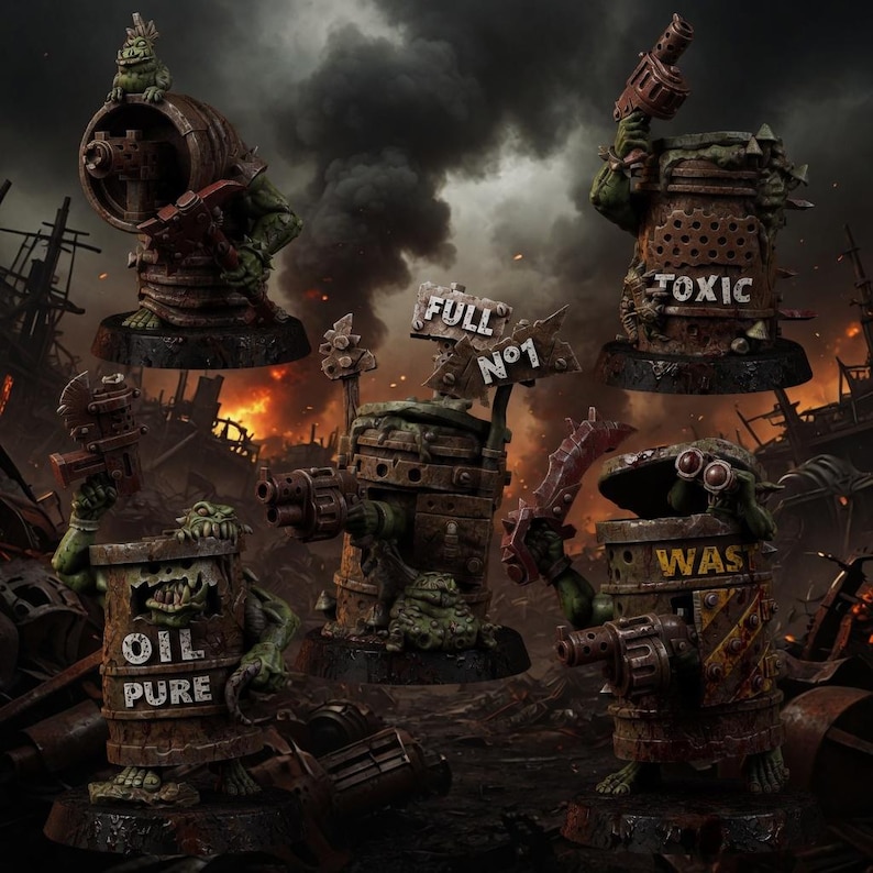 Orkos Barrileros / Miniaturas de Resina 16k / 28 mm 32 mm Juegos de Guerra de Mesa / Sin Pintar imagen 1